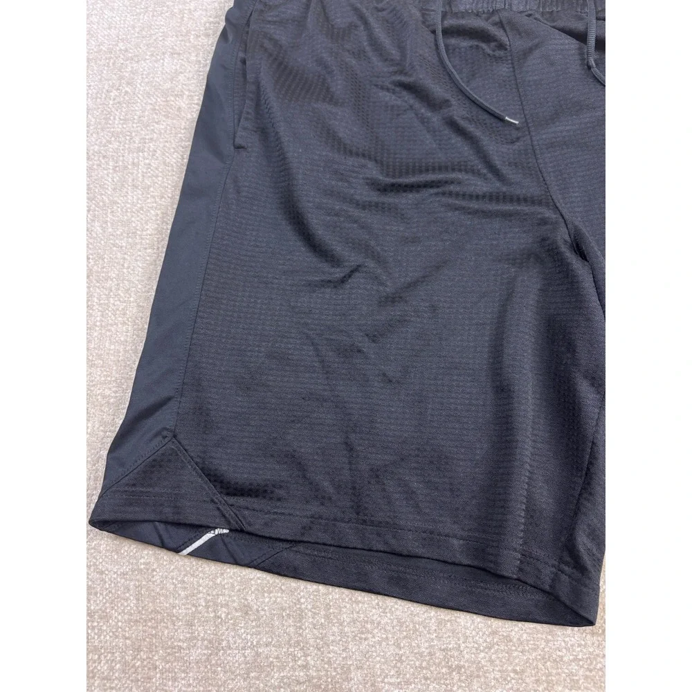 Nike Mens XL Black Mesh Athletic Basketball Shorts Side Stripe Drawstring